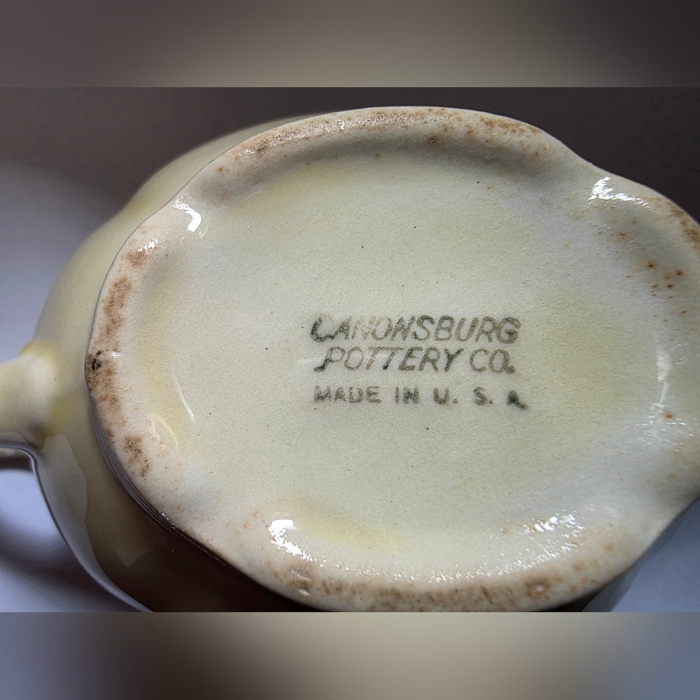 Vintage Canons Pottery Co Sugar Bowl with two handles Bird Designs - Picture 6 of 6